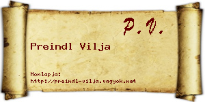 Preindl Vilja névjegykártya